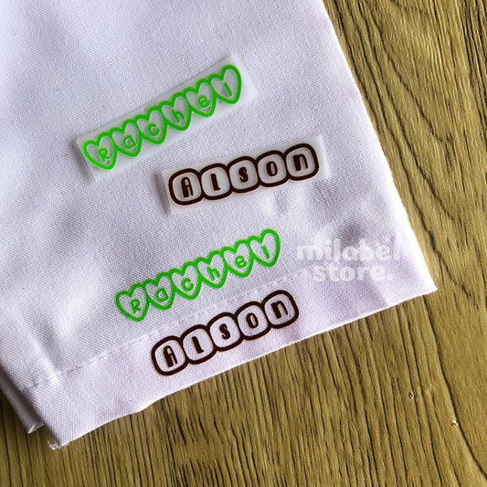 Stiker Baju Nama Karakter