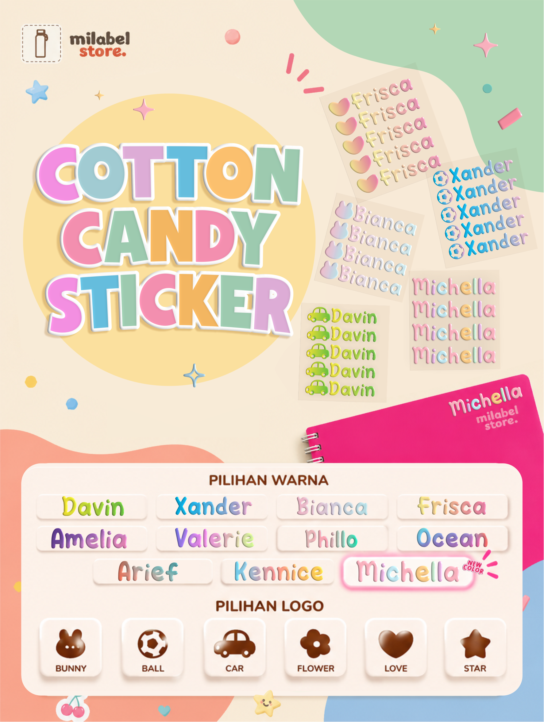 Cotton Candy Sticker – MilabelStore