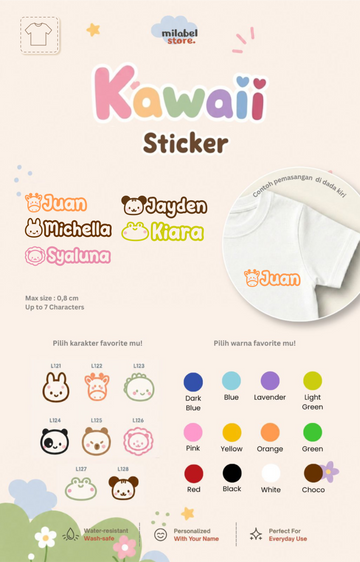 Sticker Baju • Kawaii Basic