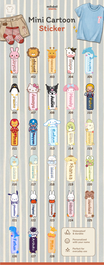 Sticker Baju • Mini Cartoons