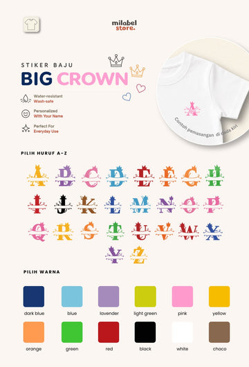 Stiker Baju Big Crown